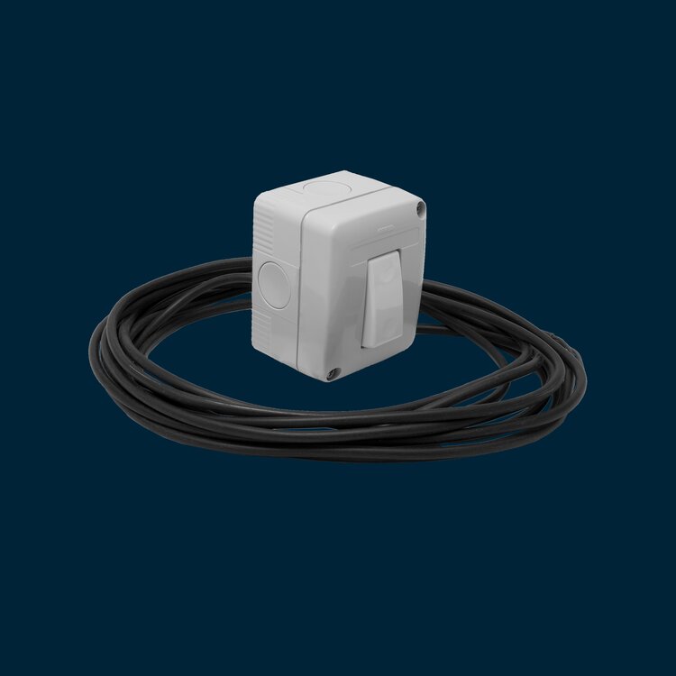 Push button dampproof, surface mount IP 54 with 6 m lead   