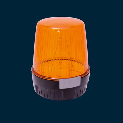Round flashing light orange, IP 67, 24V    