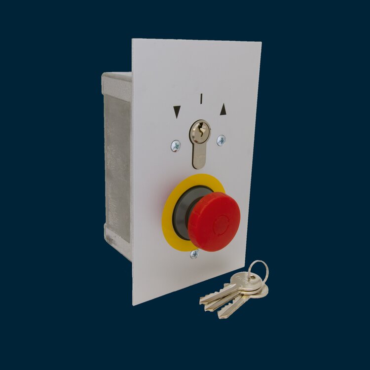 Key switch STAZ OPEN-CLOSE, flush mount,emerg.stop button   