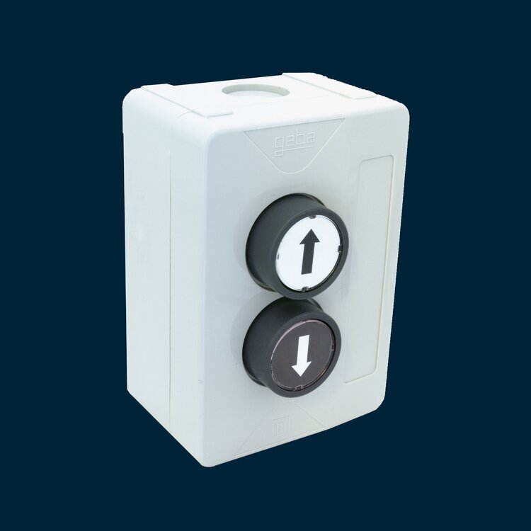 Push-button OPEN-CLOSE in plastic-housing, surface mount   