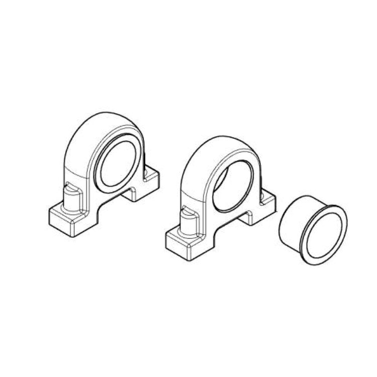 Bearing block with bearing for barriers P + T, set of 2   