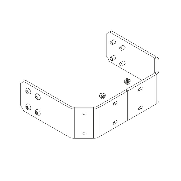 Boom connector complete left and right for serie S, RAL 9010