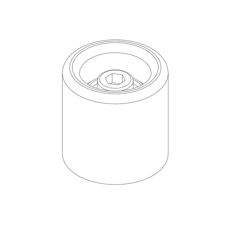 Rubber buffer for manual barrier, incl. fastening screw