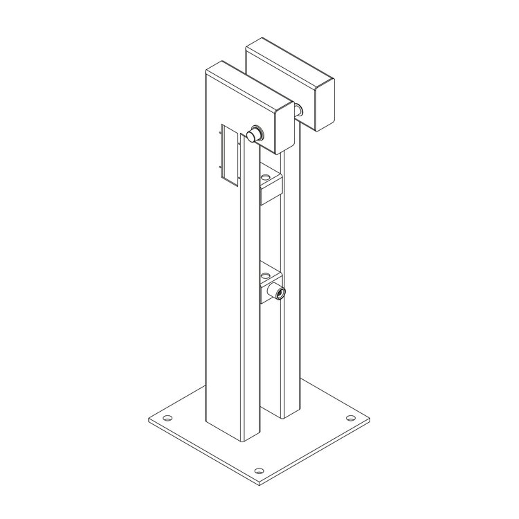Barrier stand for manual barrier, without accessories
