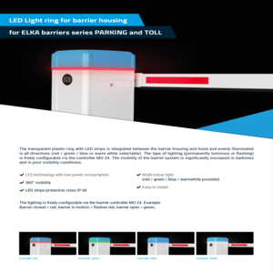 Light ring for barrier housing Product sheet